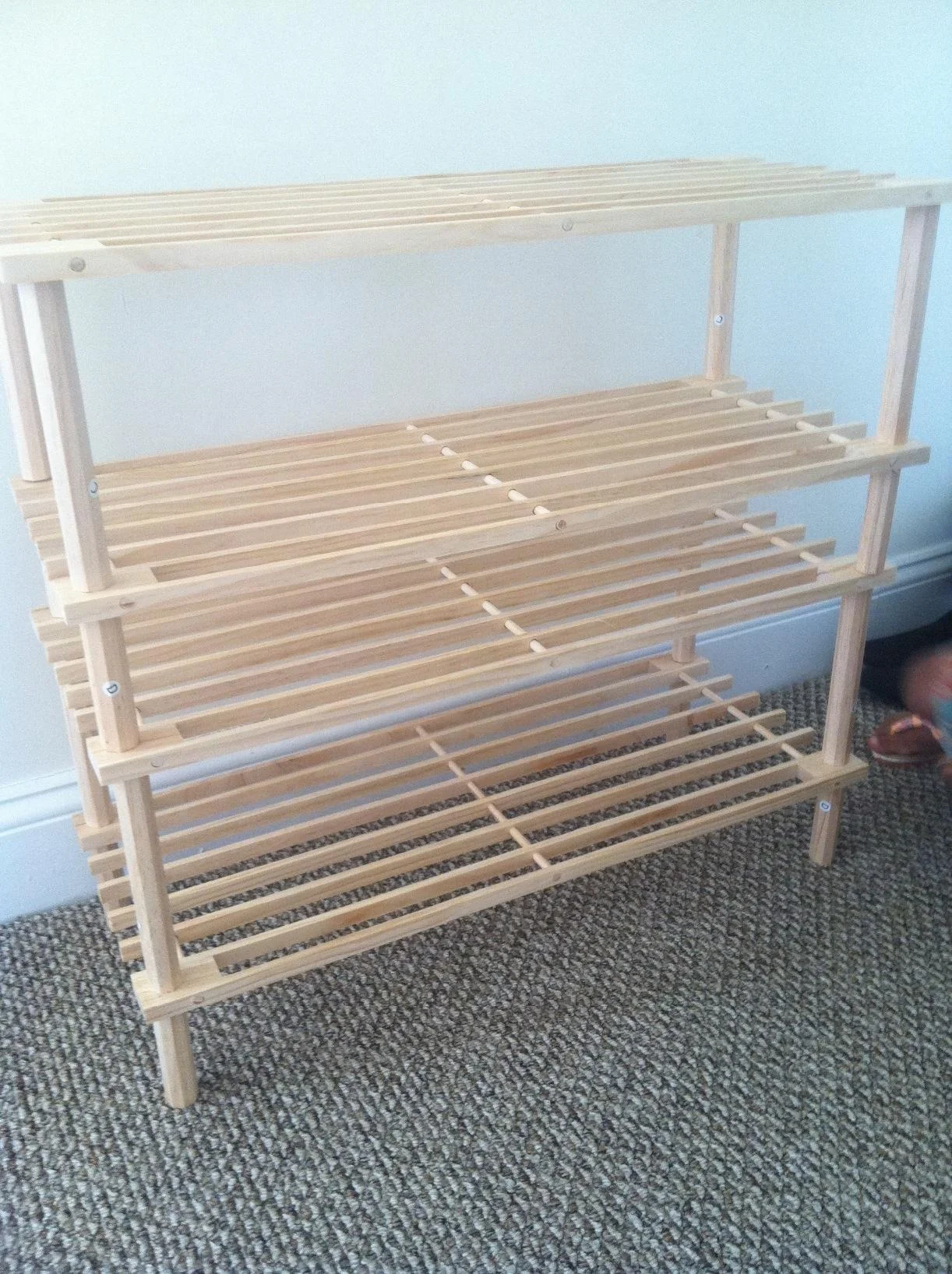 wholesale custom High quality 2-Tier Stackable Shoe Rack wood Shoe Shelf Storage Organizer