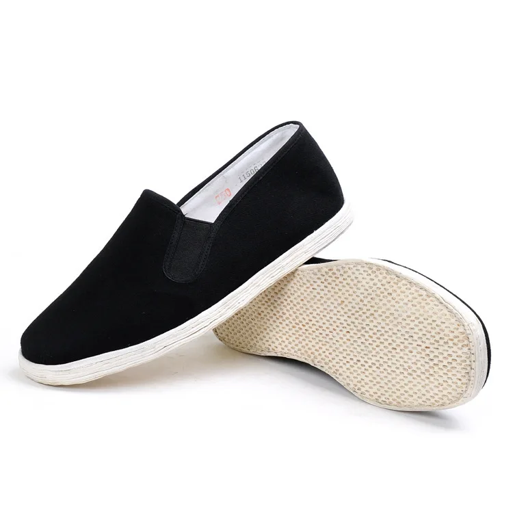 
Pure handmade thousand-floor non-slip old Beijing shoes elderly cloth men casual level with pure black canvas shoes men 