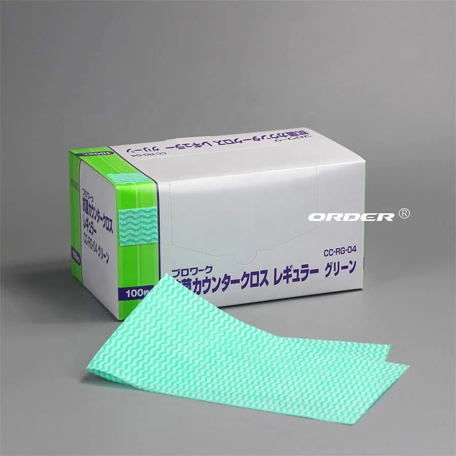 Manufacturer in China 1/4-fold Wave pattern mesh Resists ripping and tearing clean wipes wipe Spunlace cloths