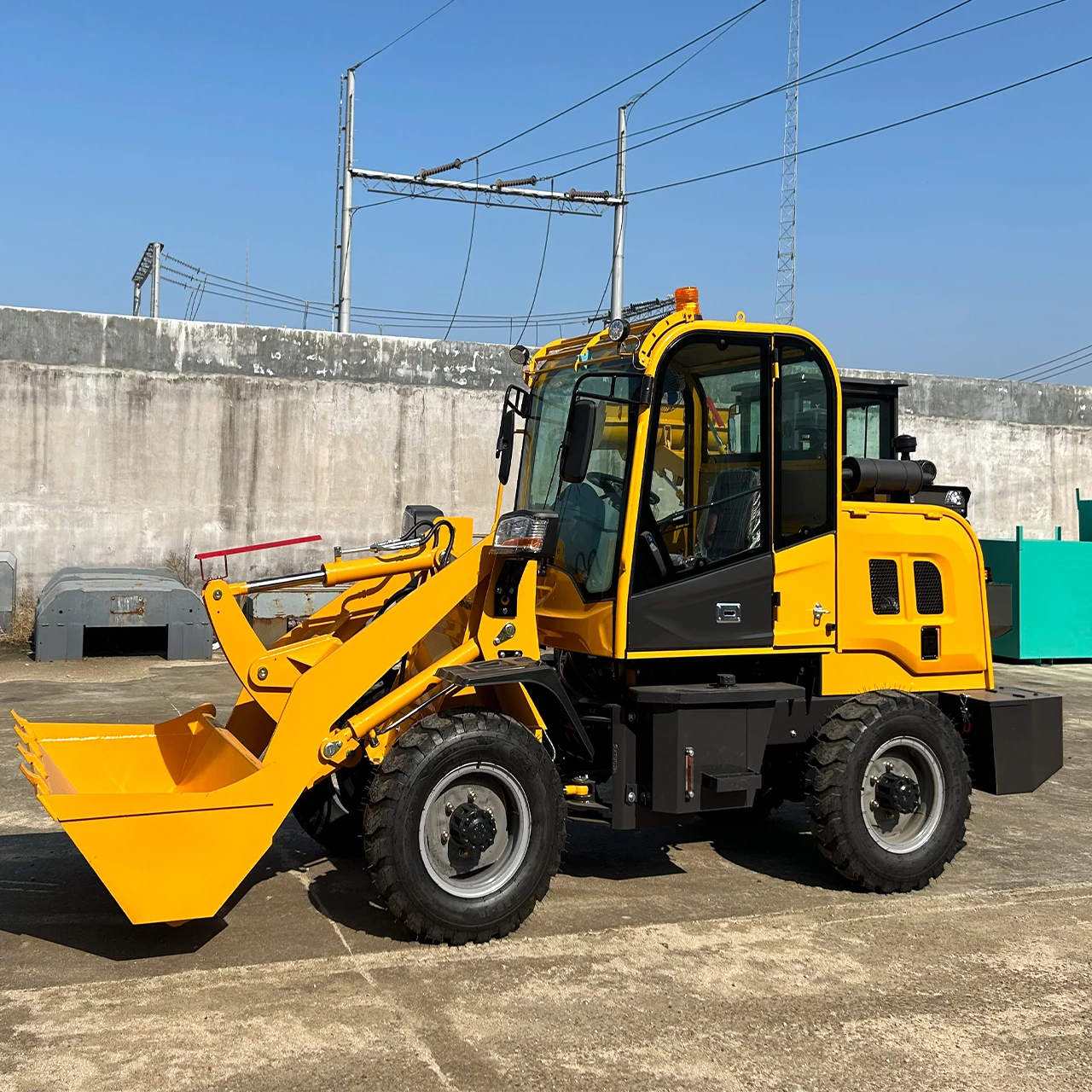 Used front loader four wheel drive with cabin forklift backhoe 1 ton 2ton best cheap prices for sale