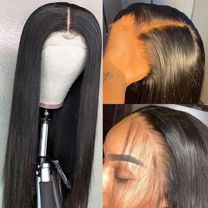  Factory Price 13X4 13X6 Long 40 Inch Bone Straight Wig Human Hair Lace Front 180%
