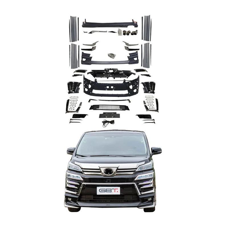 GBT Прямая поставка, комплекты кузова автомобиля для Toyota vellfire 30, модельлист, стильный передний бампер vellfire с грилем vellfire, боди