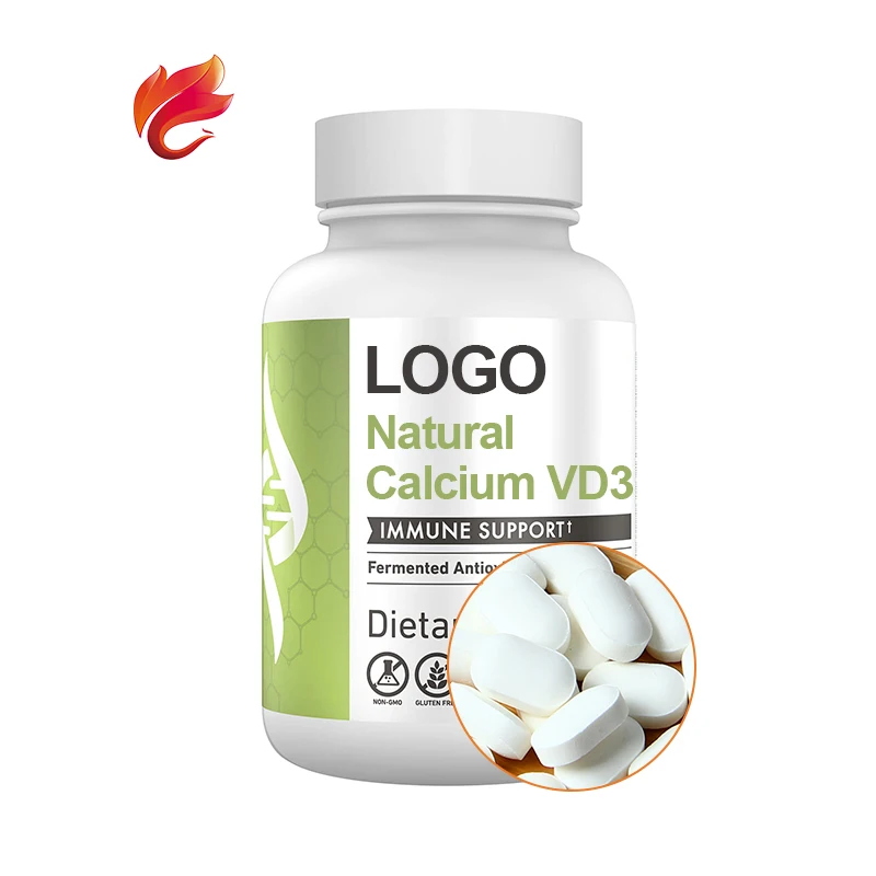 Natural Softgels Tablets Private Label Vitamins Take 2 Tablets Once a Day Calcium Vitamin D3 Supports Strong Healthy Bones