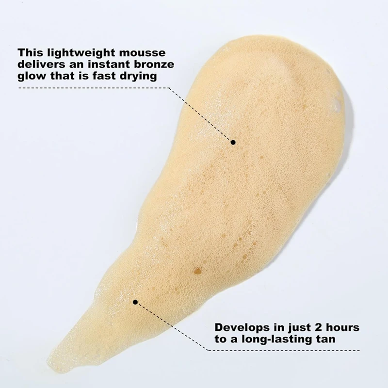 Oem/Odm Natural Organic Suntan Mousse Long Lasting Sun Self Tanner Body Tanning Mousse