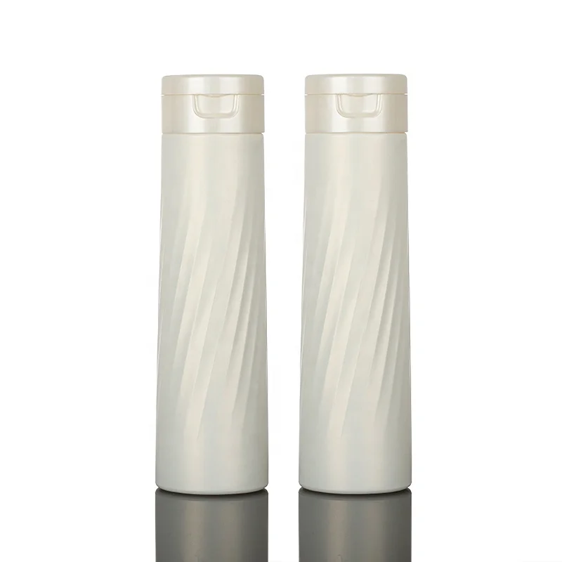 Custom empty plastic lotion bottles for luxury beige cosmetic package skincare with plastic shampoo bottle