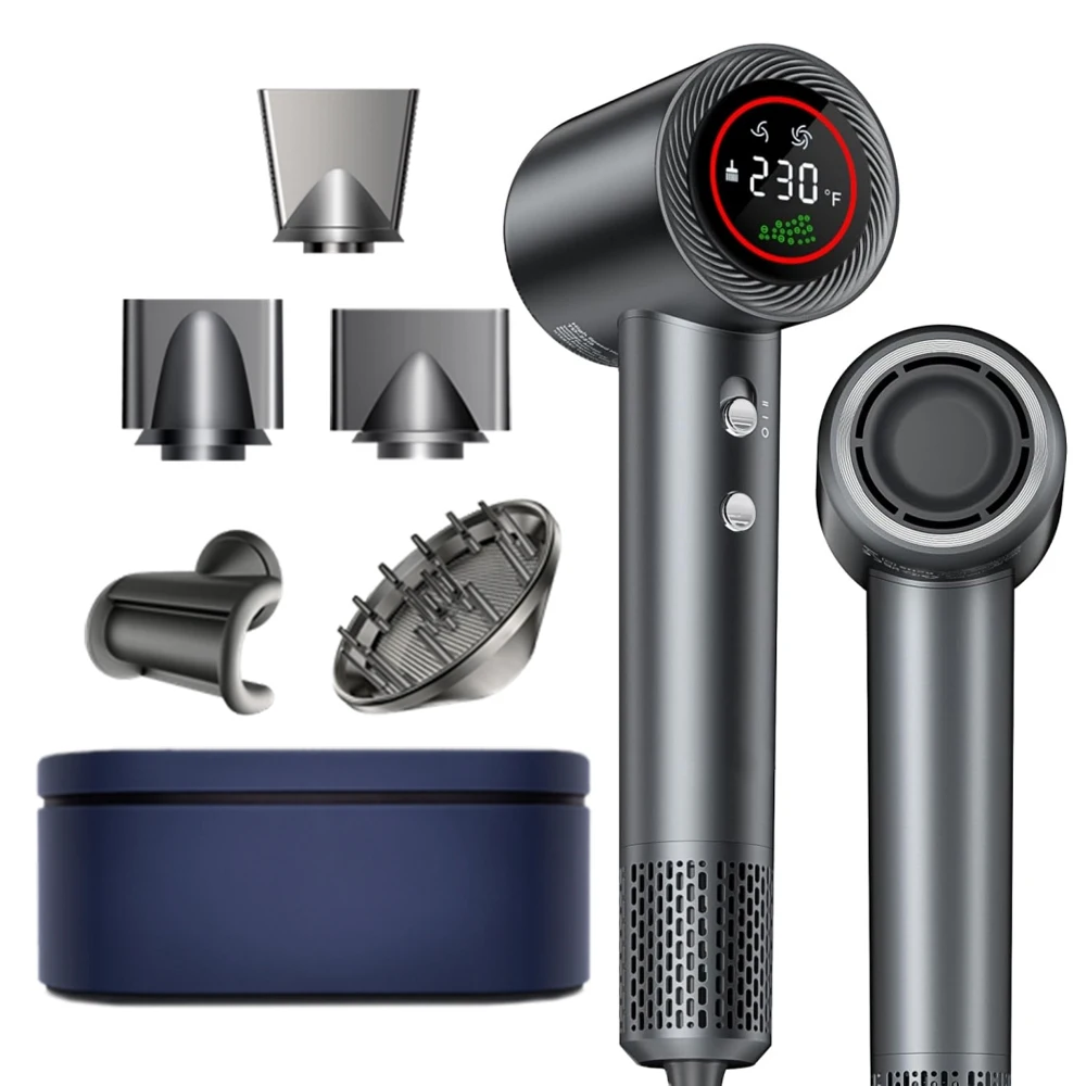 LED Screen High Speed Hair Dryer Professional 110000rpm Ionic Hair Dryer Brushless Motor Blow Dryer Reduce  Hair Damage