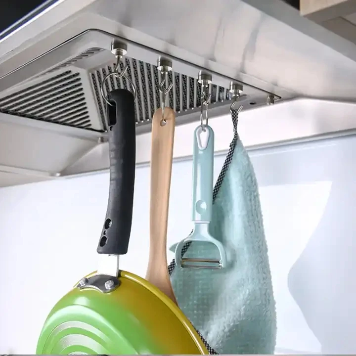 XH Withstand 8kg Strong Neodymium Magnet Hooks No Punching Powerful Magnet Hook with Metal Suction Sheet  For Home Kitchen