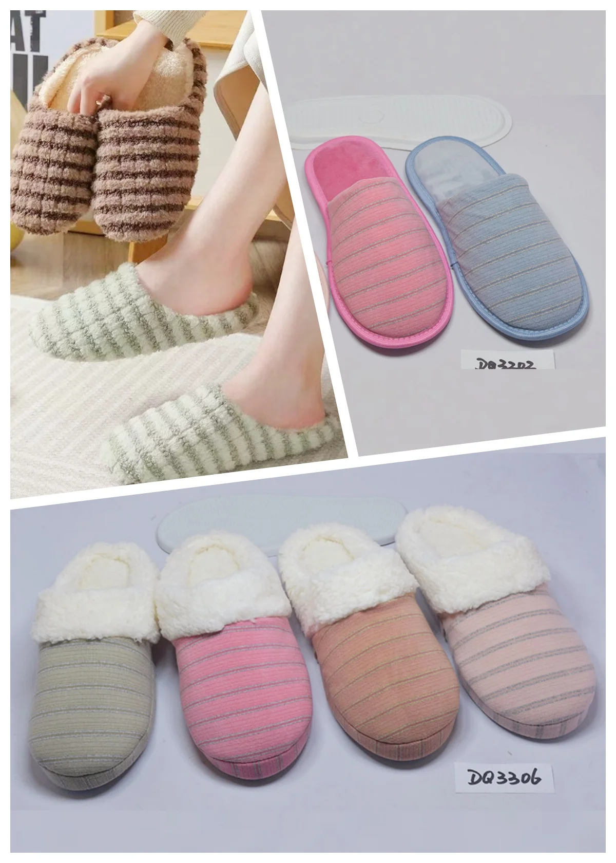 Plush Color Matching Indoor slippers for Women