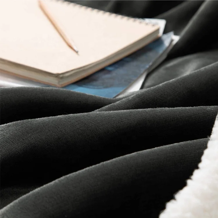 wholesale premium quality knitted printed sherpa throw blanket