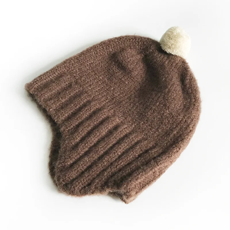 New Style Unisex Children Knitted Hat Ear Flap Beanie Winter Cap Children