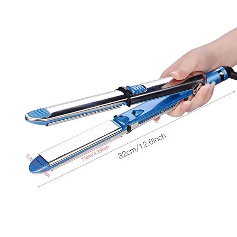 Плоский утюжок из нержавеющей стали с нанотитановой пластиной, титановый выпрямитель для волос