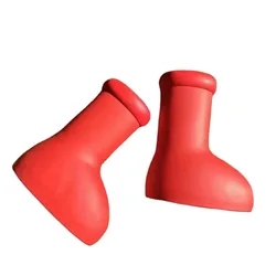 Fashion trend cute Mixed material rainy day women sneaker boots Astro Boy Women children red knee-length shoes