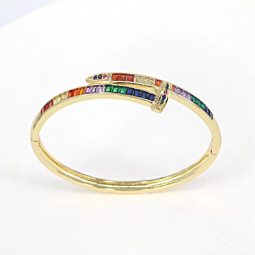 2023 Micro-Inset Zircon Nail Bracelet Female Fashion Niche Light Luxury Senior Sense Design Opening Bracelet