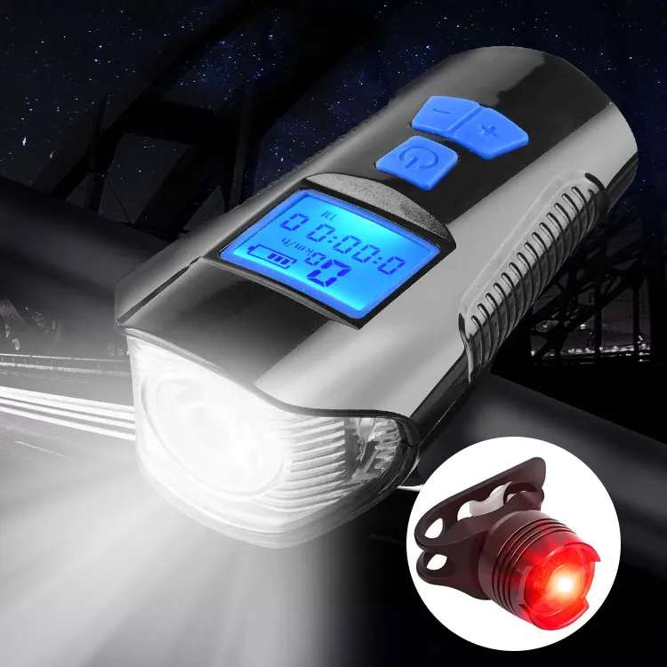  Аксессуары для велосипеда лампы Комплект luz de bicicleta водонепроницаемый велосипедный фонарь со спидометром перезаряжаемый светодиодный с