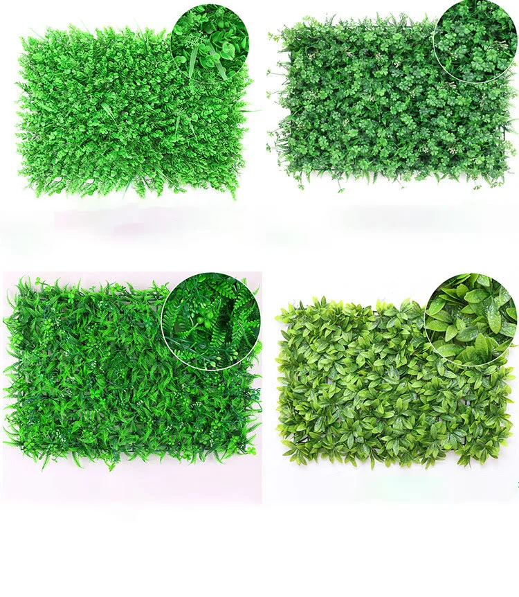 Hot selling fakes plastic leaves background artificial grass wall for decor