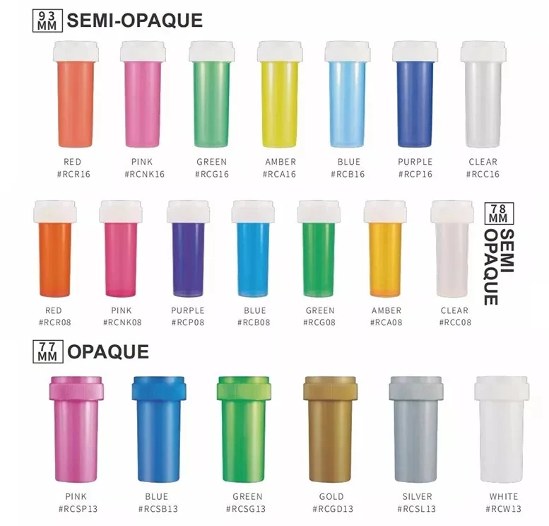 Manufacturers Empty Plastic Tube Reversible Caps Medicine Pill Prescription Vials With Child Resistant Cap