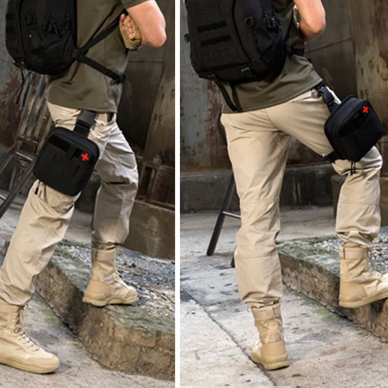 Tactical Drop Leg Bag Molle Survive Waist Pouch Multi Purpose Hunting CS Hanging Tool Bag