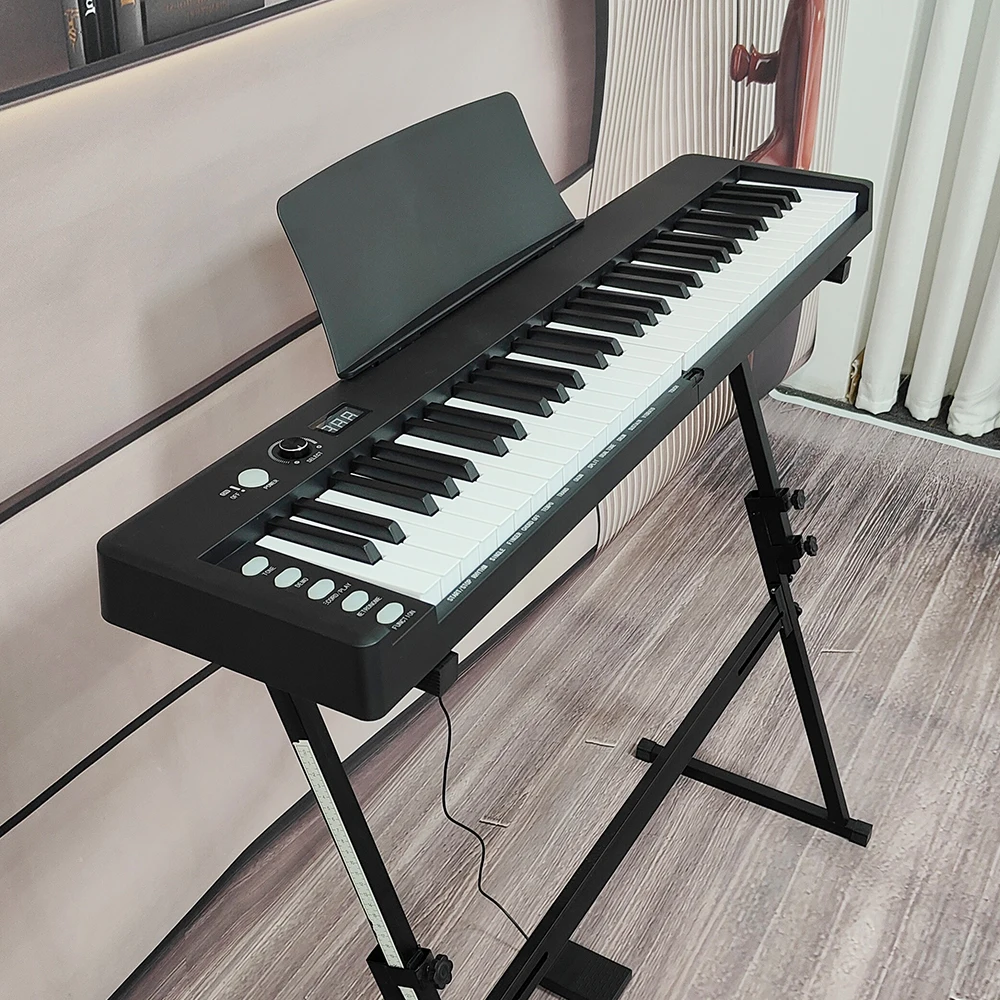 Folding Upgrade Professional 61Keys Educational Musical Instrument Piano Keyboard Portable 61keys Foldable Piano 8610