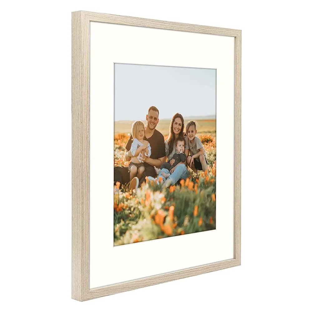 16x20 фоторамка с ковриком для 11x14 фотографий бежевая деревянная постером настенного