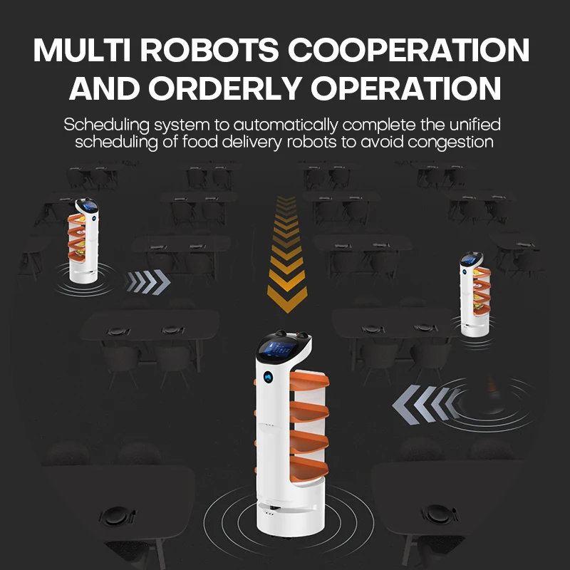 Robot Wholesale Stable Operation Robot Food Machine Intelligent Charge Hotel Restaurant Delivery  Server Robots Waiter For Sale