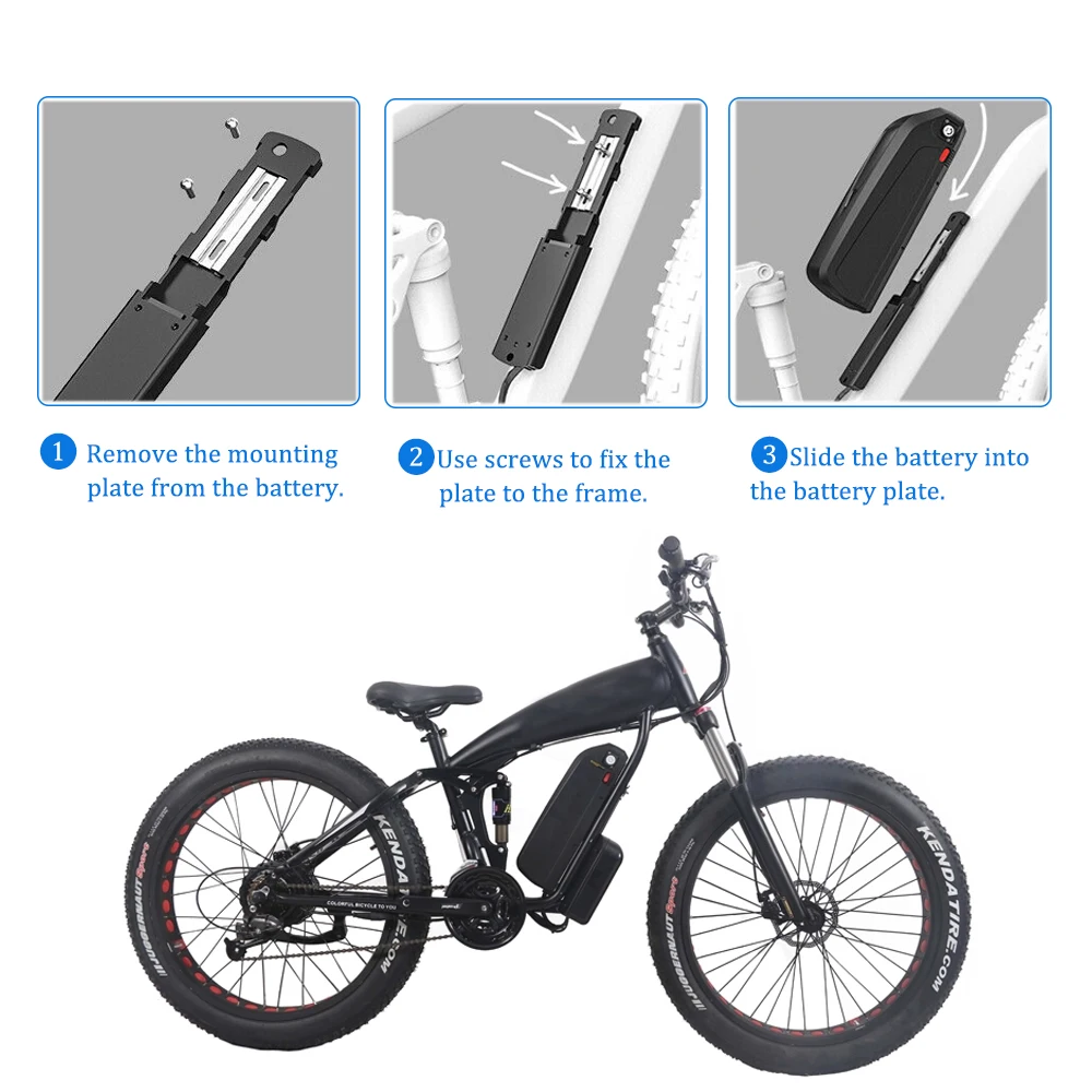 Ebike Battery Bottom Base Mounting Plate Bracket Holder Fixing Electric Bicycle 5pin E-bike Battery Stand With Interface Cable