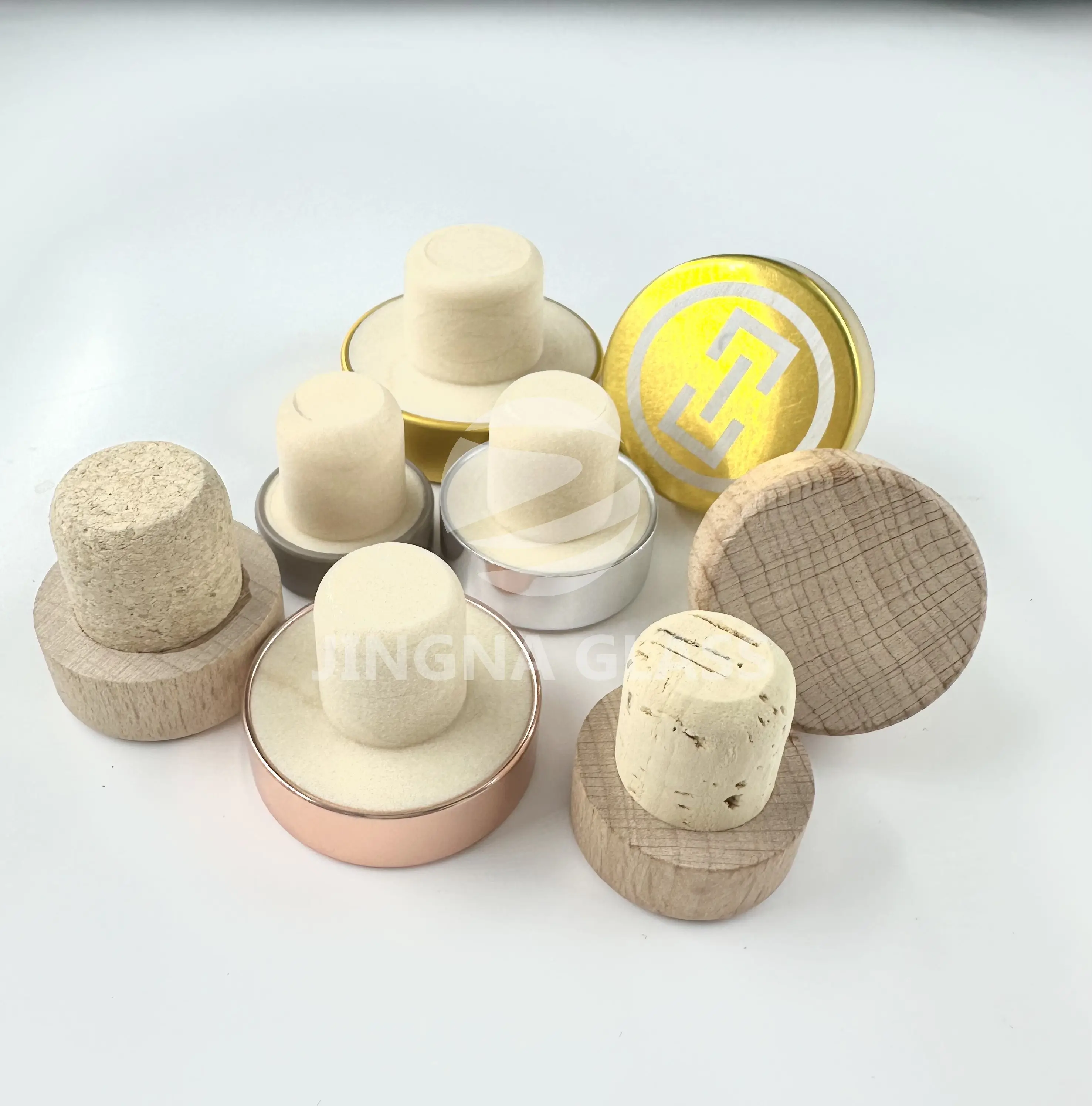 Spirit Liquor Vodka Brandy Wine Bottle Topper Cork Screw T Bottle Cap pe Wood Glass Metal Aluminum Bottle Cap