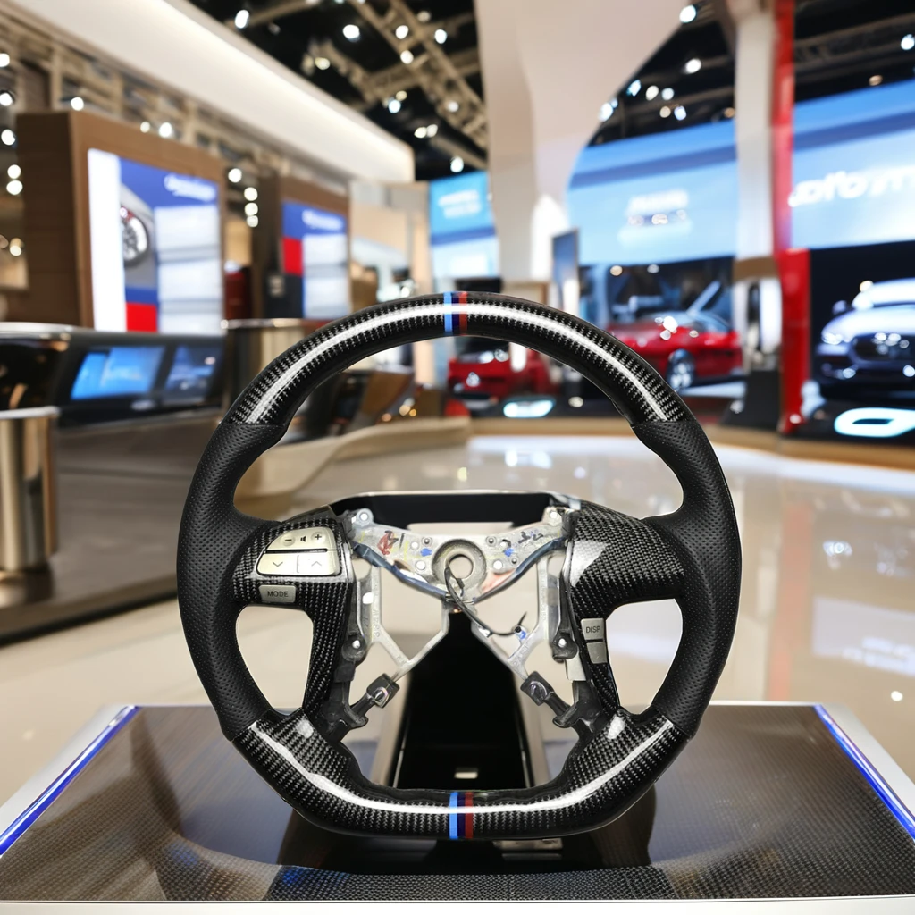 Черное светодиодное кожаное рулевое колесо для Toyota Corolla Camry Yaris из углеродного волокна под заказ