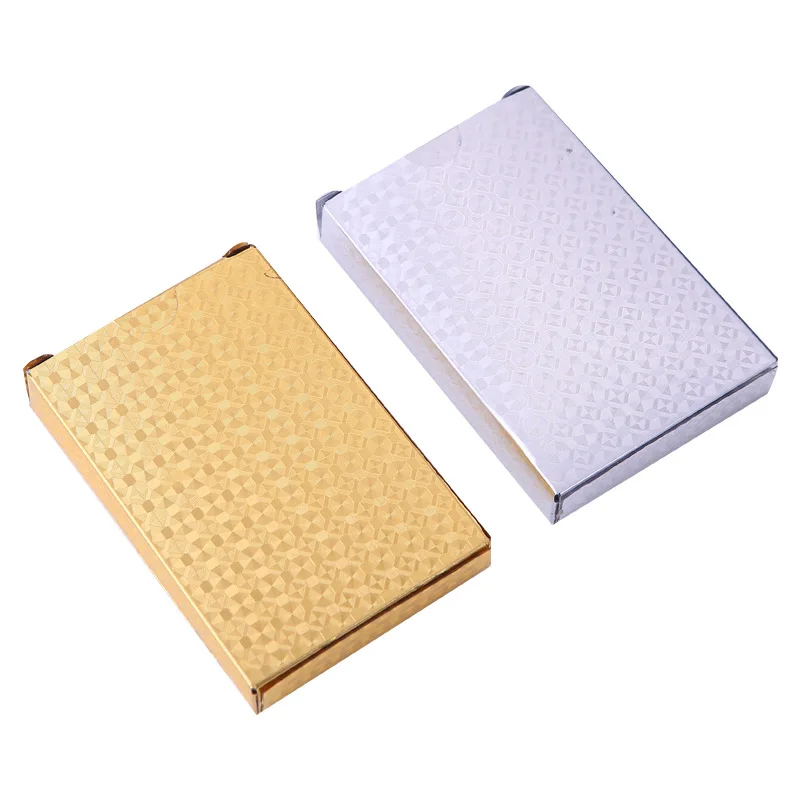 Table Games Durable Waterproof Plastic Playing Cards Gold Foil Poker Golden Poker 24k-Gold Foil Plated Playing Cards Deck Gift
