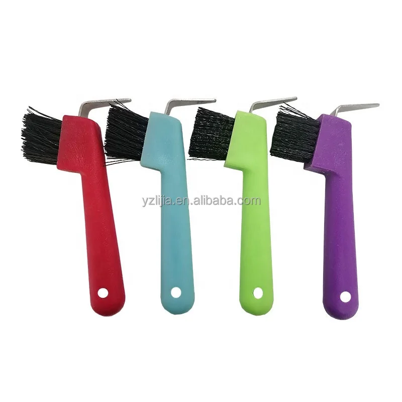 Budget-Efficient Plastic Horse Hoof Pick with Brush Classical Equestrian Grooming Tools Accessories for Racing Horses Made of PP