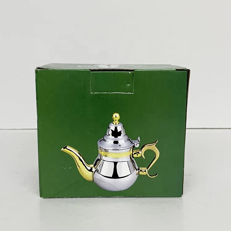 Oriental 2024 Ramadan Part Gold Tea Making Pot Dallah Stainless Steel Induction Moroccan Small Teapot for One