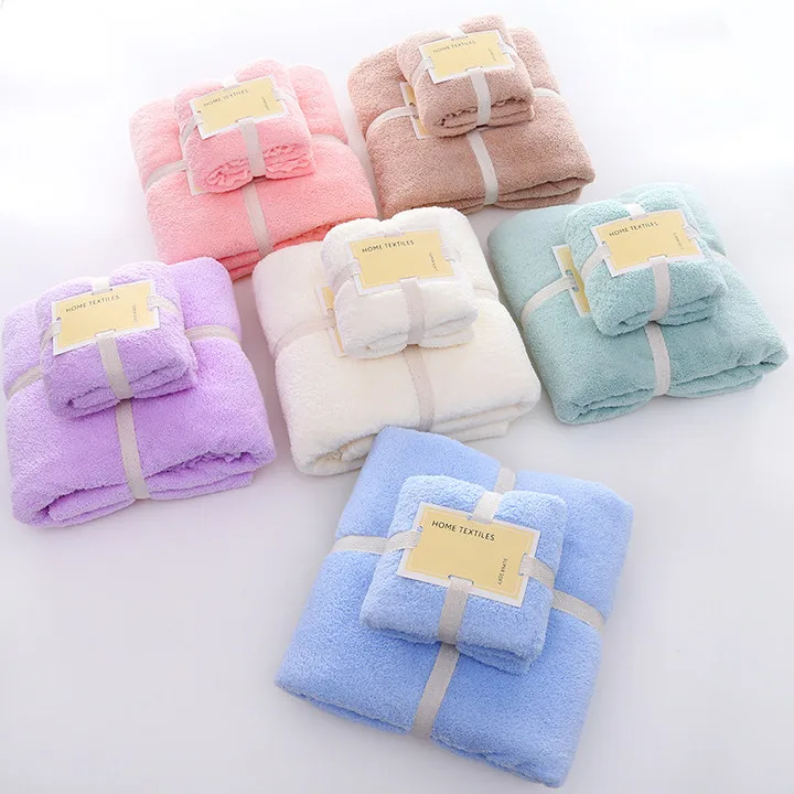 Customized personal care accessories coral fleece hair hand face body towel baby adult Bath Gift Set for sale