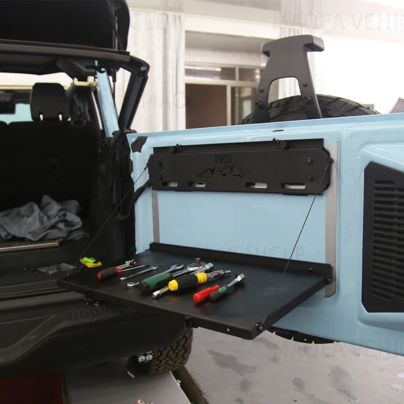 Car Desk Passenger Seat with Retractable Pallet Board Car Tailgate Foldable Table For Ford Bronco 2021 2022 2023