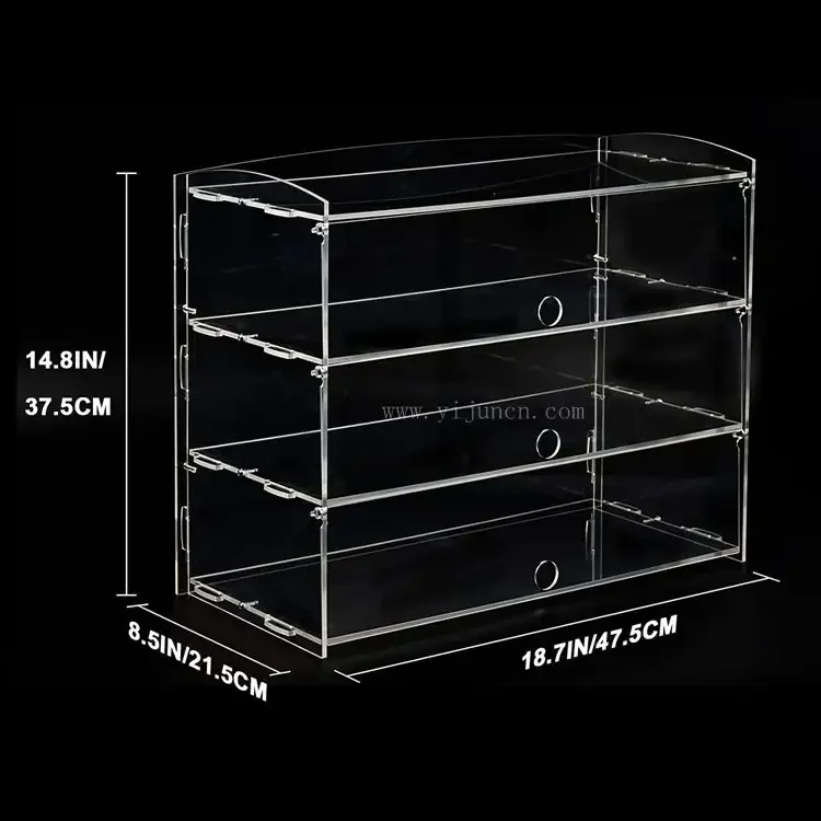 Solid and durable clear acrylic plastic display rack for shops and restaurants,etc, with different sizes to be customized