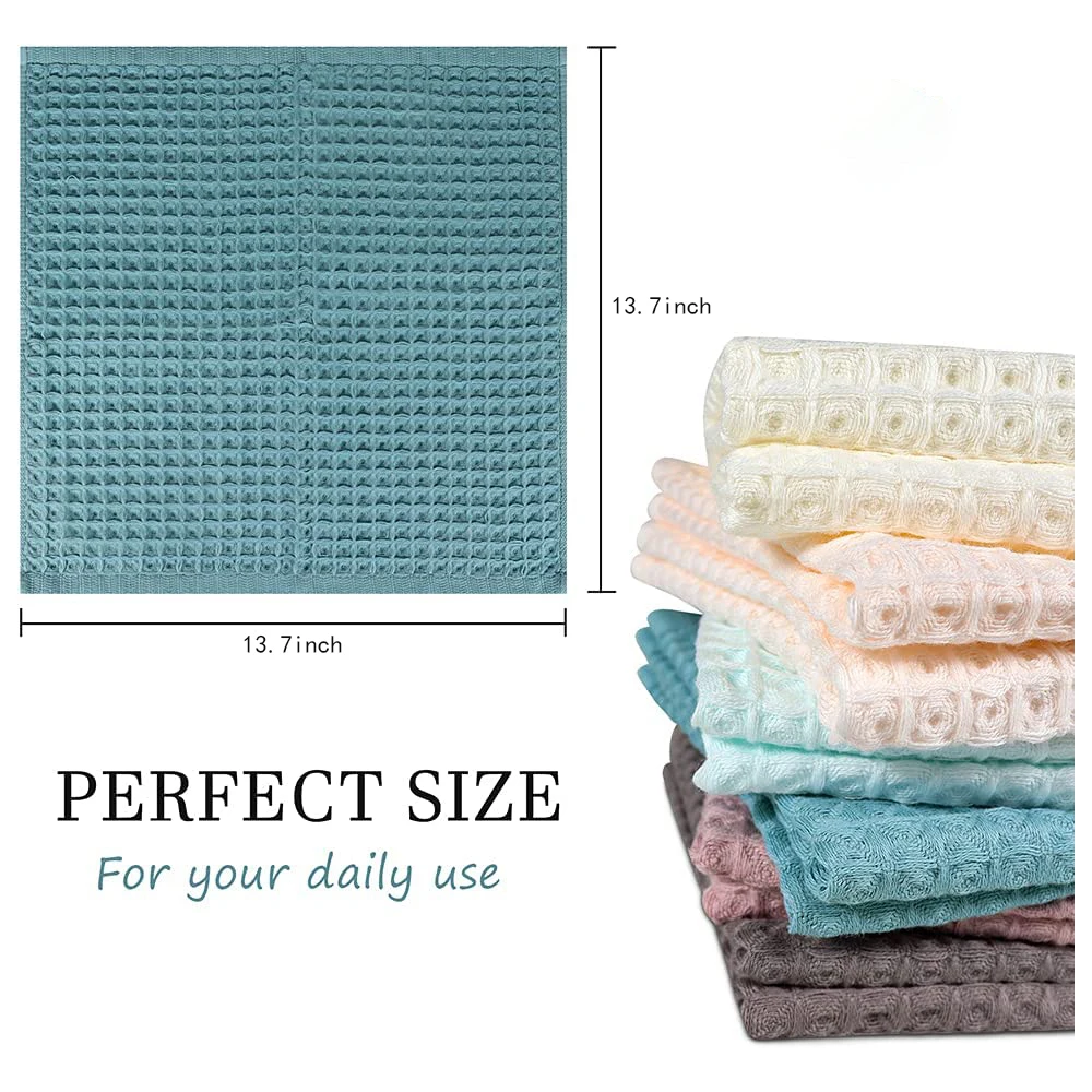 Wholesale Fashion custom logo Waffle 100% weave Cotton Kitchen Towel Tea Towel