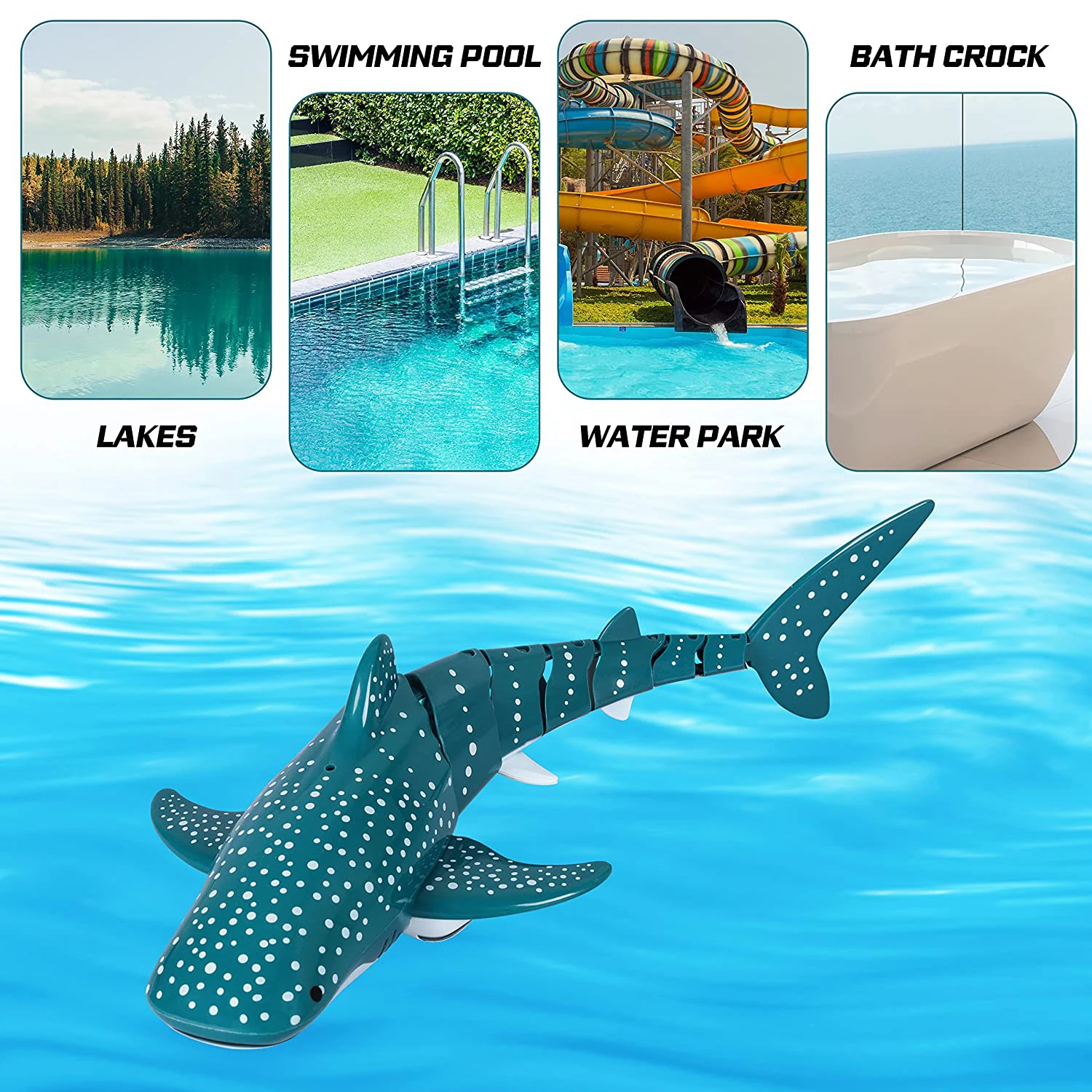 NK Toy RC Whale Shark Toys 2.4GHz Fish Boat Electric Animal Water Toy for Swimming Pool Lake Remote Control Shark Boat