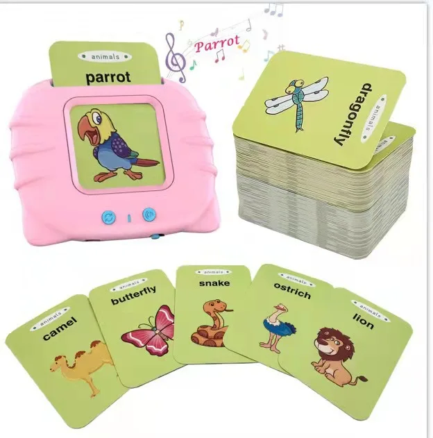 Toddlers  Learning  Toy alphabet abc English  french spanish Cognitive Cards Educational toy baby talking Flash Cards for Kids
