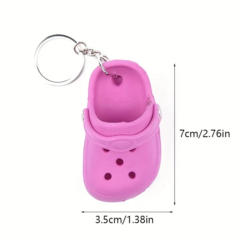Wholesale EVA Foam Hole Sandal Slipper Beach Shoes Key Chain 3D Rubber PVC Keyring Pendant Croc Shoe Keychain