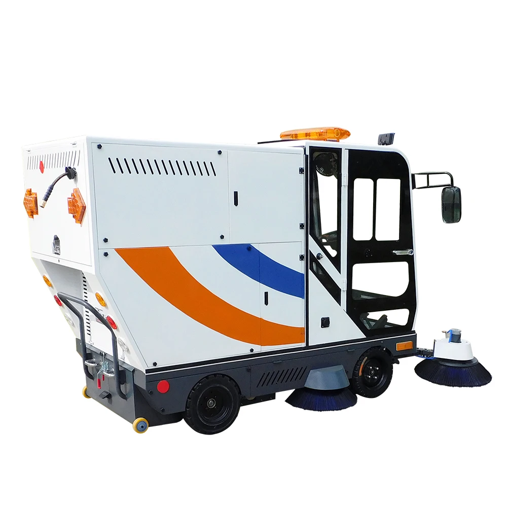 Full Closed Electric Big Street Sweeper Car Four-wheel Sweeper Commercial Ride On Road Floor Sweeper