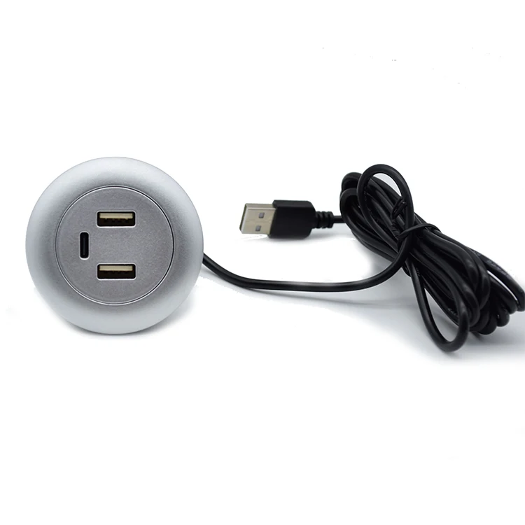 3 ports USB Outlet Quick Charger  PD Type C & Faster Charger 3.0 USB Charger with cable Socket for Car, Boat