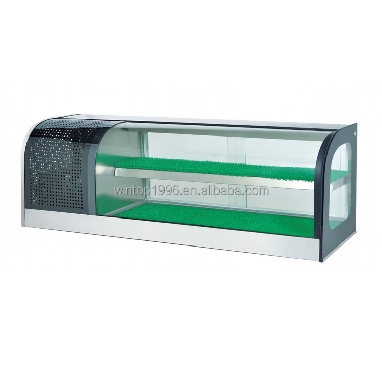 Double Layer Commercial Sushi Cake Display Showcase Refrigerator  1.2m Use For Buffet Restaurant