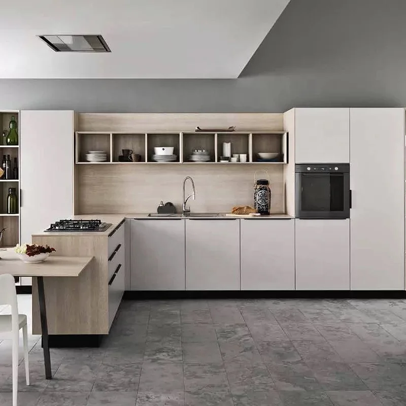 2019 Современный серый матовый лак Wood Veener для дома, кухни, офиса