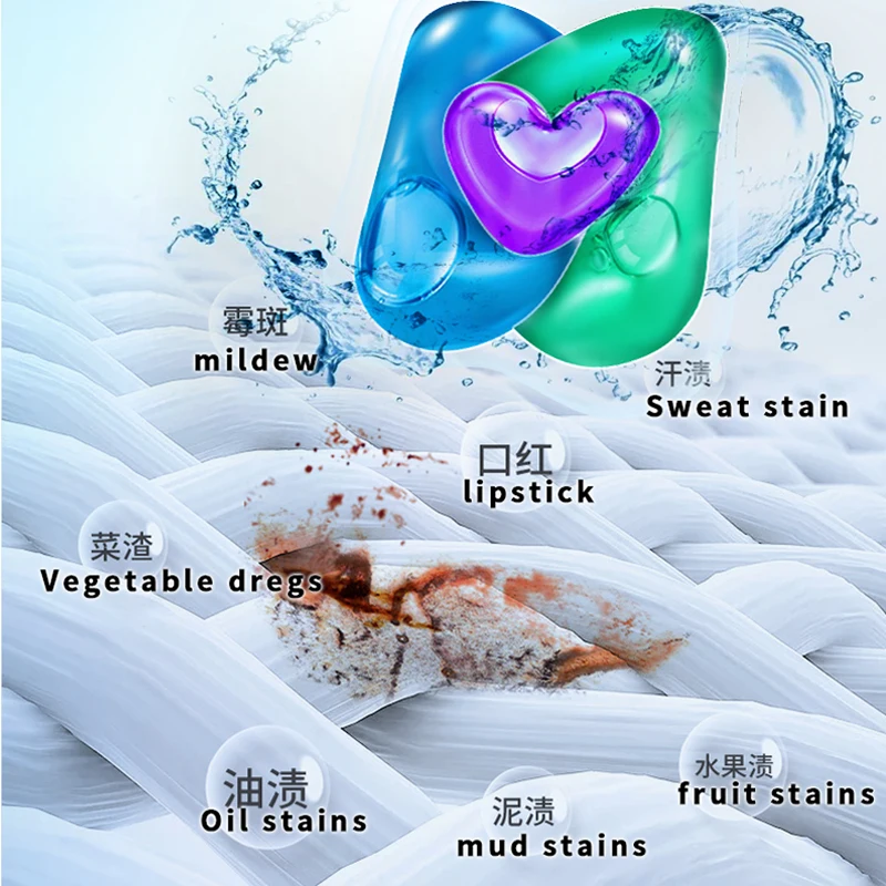 Youzuofu COCO Fragrance Eco-Friendly Disposable Laundry Detergent Capsules 3 Cavities Powder Gel Sterilization Pods for Apparel