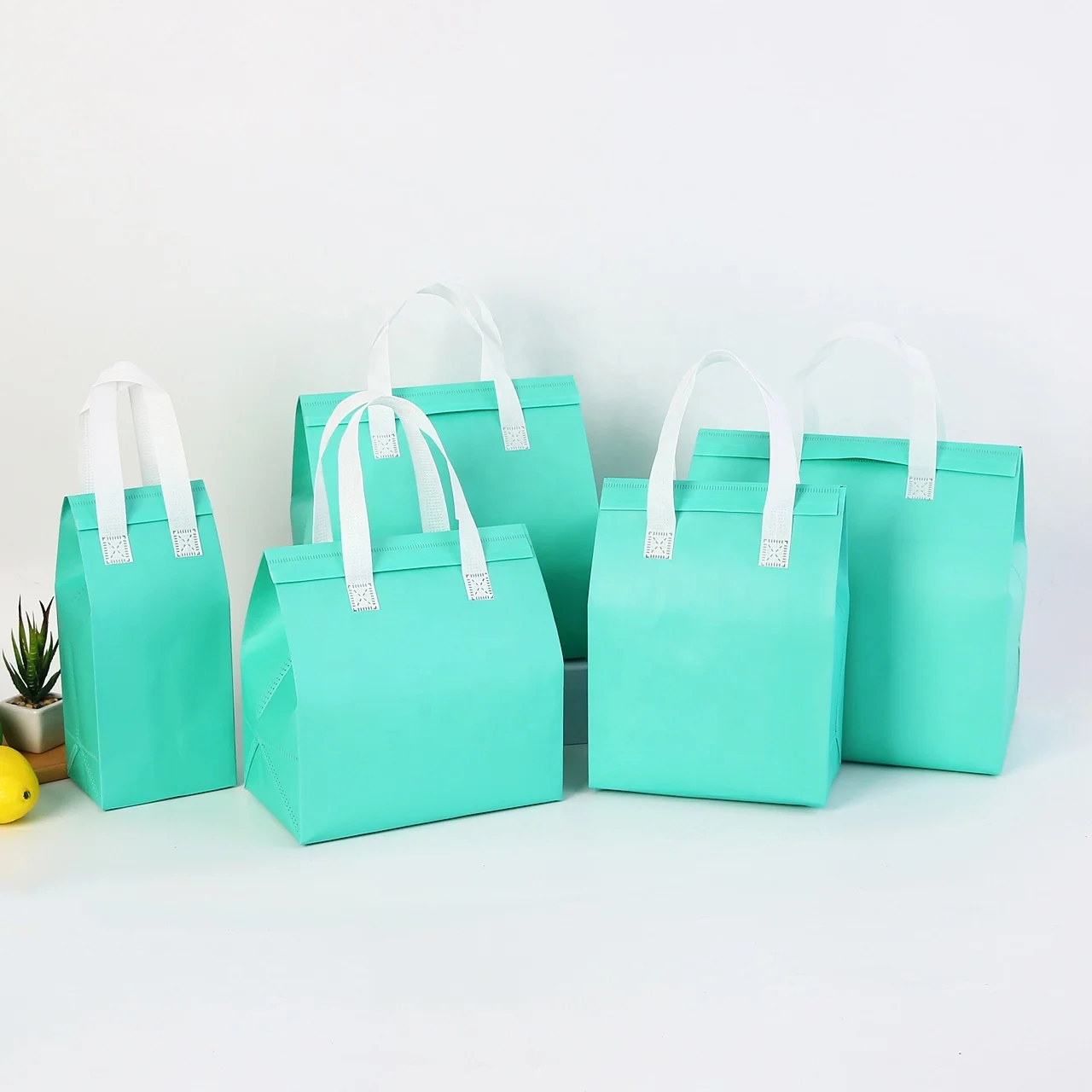 Customized Heat Seal Ultrasonic Welding Insulated Lunch Non Woven Bag Lamination Reusable Take Away Cooler Bags