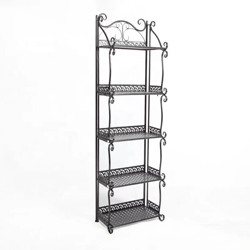 Folding Metal Storage Shelf 5 Layer for Living Room Kitchen Bathroom Corner