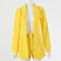 Женский свободный костюм для отдыха на осень и зиму, костюм из двух предметов с шортами с завышенной талией