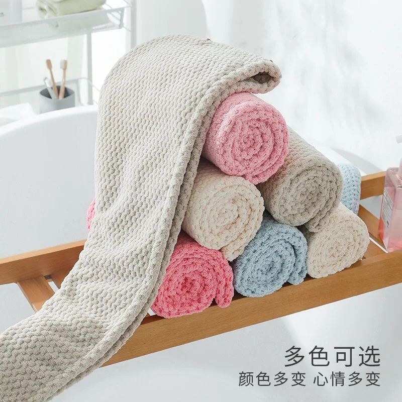 Custom logo hair salon drying turban towel Microfiber wrap hair towel for curly hair after shower microfiber quick dry towel