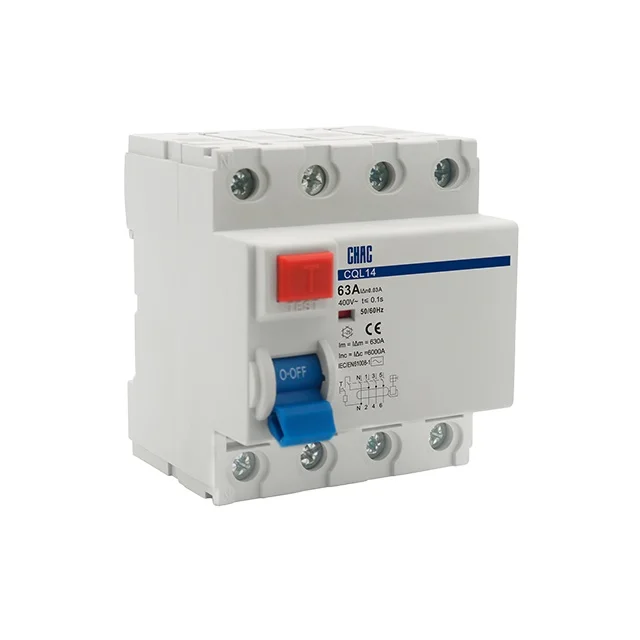Factory best-selling 6Ka 3P+N  Residual Circuit Device A or Ac type ID RCCB switch Current Ratings 3p+N 100mA 300mA