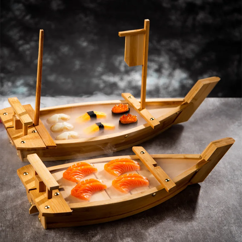 Factory Cheap Price Healthy Japanese Wooden Food Sushi Wooden Boat