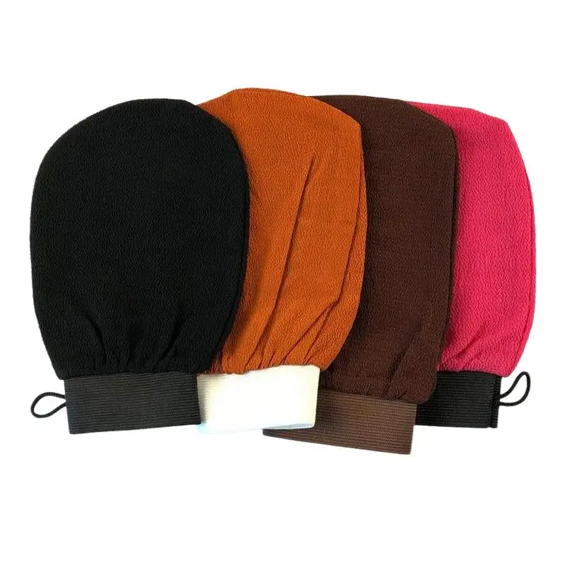 Bath Gloves Silk Cotton Soft Nylon Natural Five Fingers Massage Loofah Baby Set Turkish Double Sided Silicone Bath Mitt