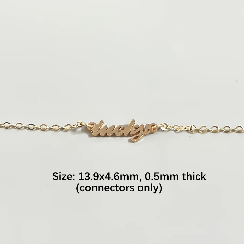 New love hope wish trust letter connectors anti tarnish jewelry gold filled forever charms